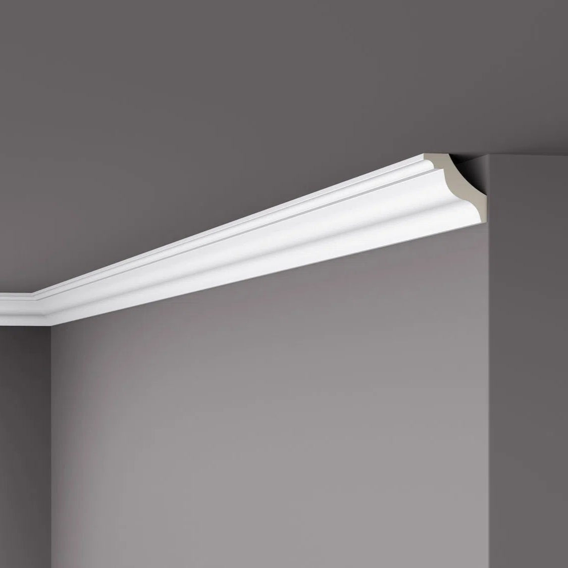 Z15 ARSTYL® 2M NMC Ceiling Coving on dark grey ceiling | DecorMania UK